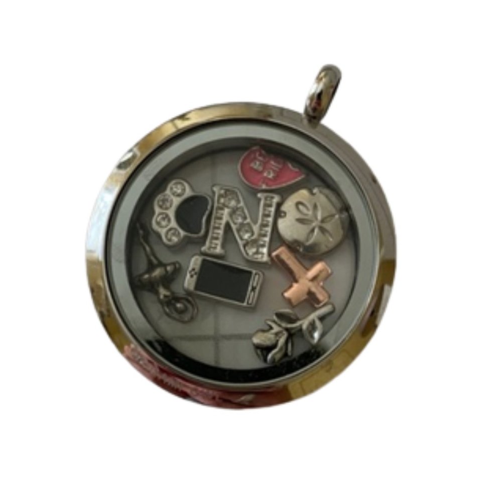 Origami Owl Necklace and Charms Sterling Silver